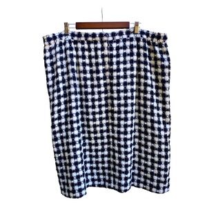 VINTAGE LESLIE FAY BLACK WHITE PLAID SKIRT SIZE 26W WOOL BLEND WINTER GRUNGE 3XL